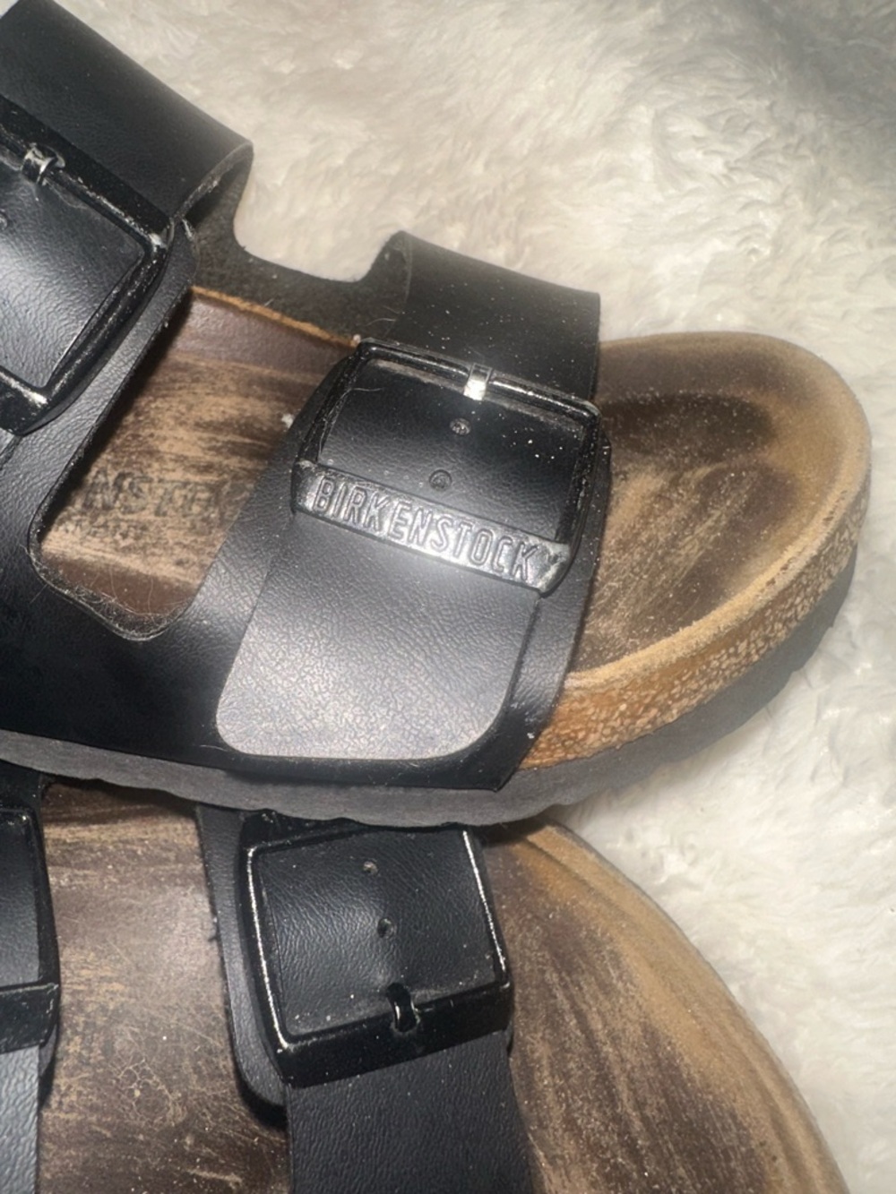 BIRKENSTOCK Black Double-Strap Slide Sandals - Picture 3 of 7